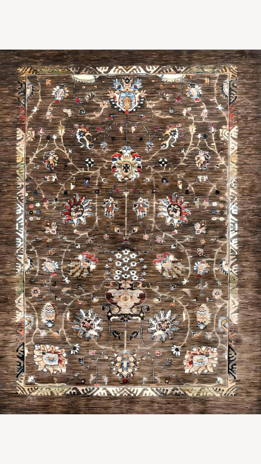 SULTANI BROWN RUG 2.41 M X 1.76 M سجاد أفغاني سلطاني صوف طبيعي